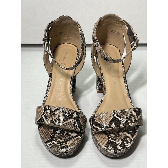Chinese Laundry Womens Size 10 Snakeskin Print High Heel Sandals - Picture 3 of 14
